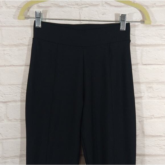 L Becco Women's Black Front Slit Flare 7/8 Ankle Yoga Leggings Pants NWT S - Picture 2 of 7
